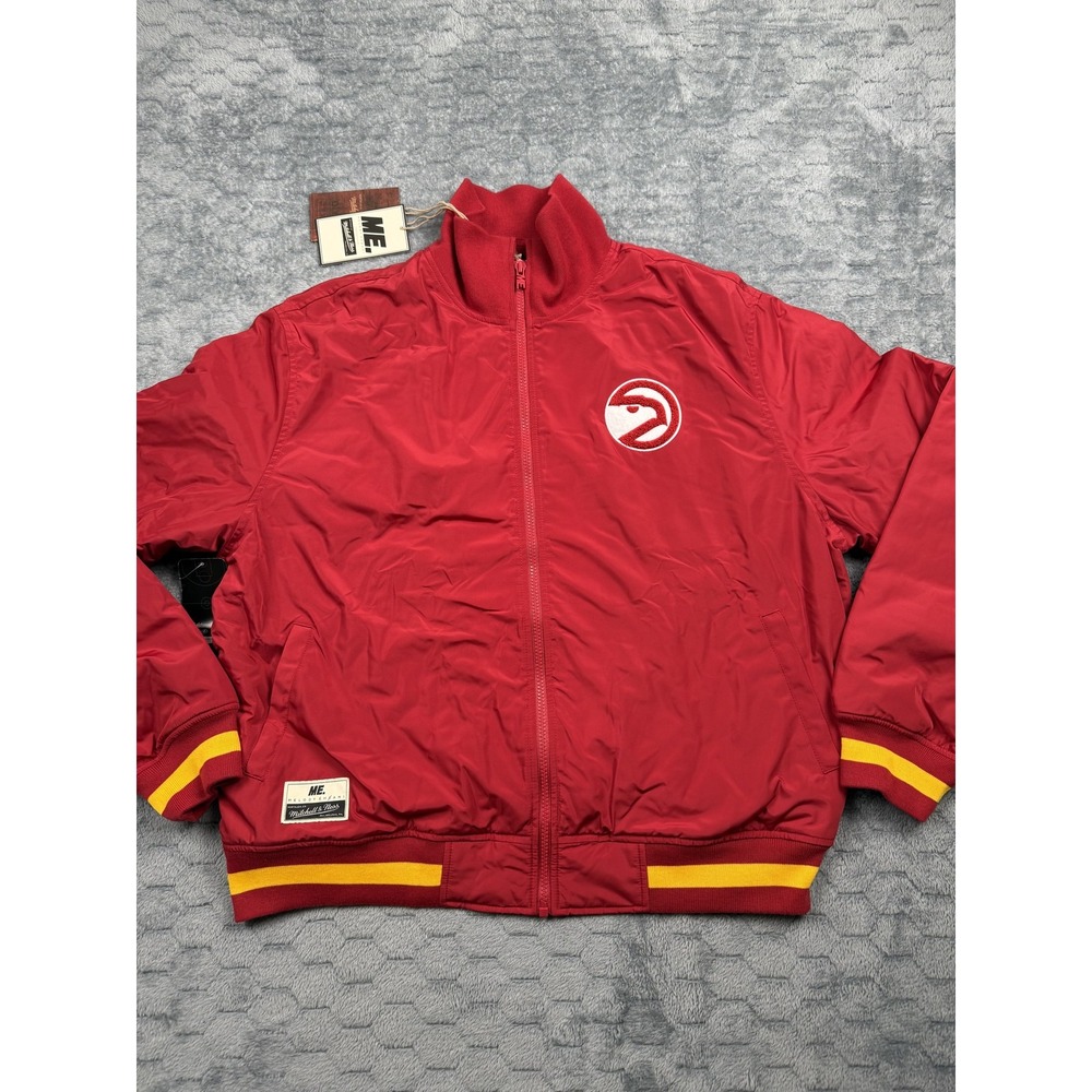 Atlanta Hawks Jacket Womens Large Red Yellow NBA Basketball Melody Ehsani Satin‎